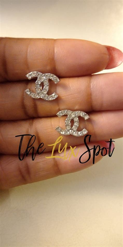 chanel 2 c earrings|chanel inspired double c earrings.